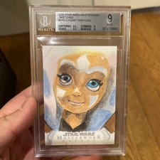 2020 Star Wars Masterwork Sketch Card AHSOKA TANO Lindsey Greyling 1/1 BGS 9