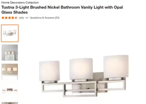 Home Decorators Collection Tustna 3-Light Brushed Nickel Bathroom Vanity Light - Picture 1 of 1