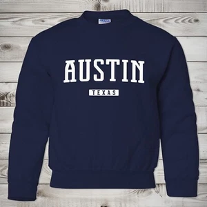 Austin Kids Sweatshirt | Austin Texas Youth Crewneck Sweatshirt - Picture 1 of 6