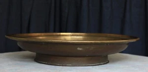 Large 22 1/2" Chinese brass bowl or tray table top 18-19 Centry - Picture 1 of 10