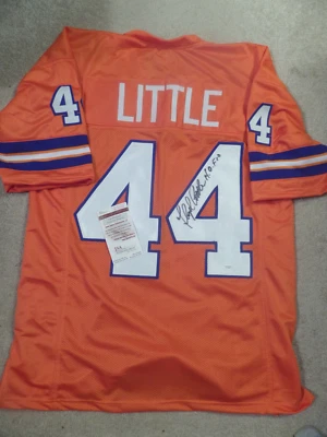 Floyd Little signed orange Pro Style jersey, JSA, #73, HOF 10 - Image 1 of 2