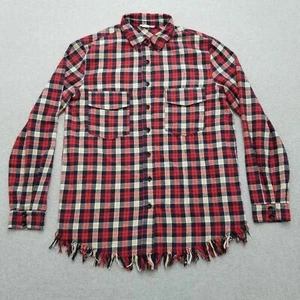 Camisa Entro Mujer Pequeña Roja Franela a Cuadros Bolsillos Abotonados Manga Larga - Imagen 1 de 12