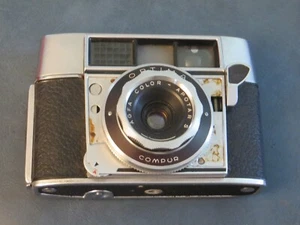 FOTOCAMERA VINTAGE AGFA OPTIMA COMPUR PELLICOLA 35 MM IN CUSTODIA DI PELLE MARRONE - Foto 1 di 10