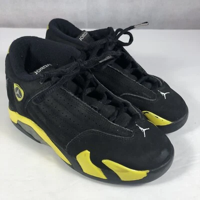 Nike Air Jordan Retro XIV Thunder 312092-070 Boys Youth 13C Black Yellow 2014 - Image 1 of 4