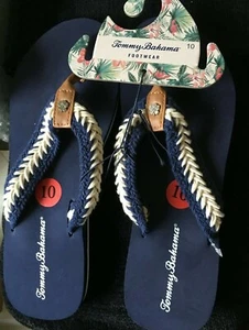 Tommy Bahama Womens Flip Flops Size 10 Sandals Beach Blue NEW - Picture 1 of 5