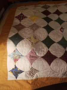 Handstitch Old Mill Path Quilt with Butterflies quilted on each white  48" sq - Picture 1 of 11