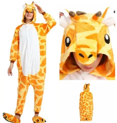 Giraffe Adult Animal Onesie10 Kigurumi Cosplay Costume Pajamas Sleepwear T1 - Image 1 of 4