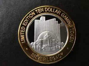 2004 Silver Legacy Casino 9th Anniversary $10 Silver Strike Reno Nevada A0861 - Picture 1 of 4