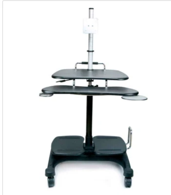 Estação de trabalho AIDATA LDC003P Sit/Stand PC móvel preta, com suporte para monitor - Imagem 1 de 3