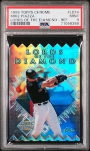 1999 Topps Chrome MIKE PIAZZA Signori del Diamante RIFRATTORE Die-Cut LD14 PSA 9 - Foto 1 di 1
