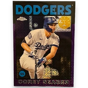 Corey Seager Topps 2021 Chrome Mojo 1986 35 aniversario púrpura 08/75 Dodgers - Imagen 1 de 5