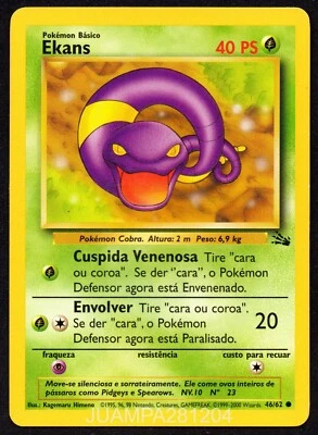 EKANS 46/62 FOSSIL CROMO POKEMON EDICION FOSIL 1999 TCG PORTUGUES - Imagen 1 de 2