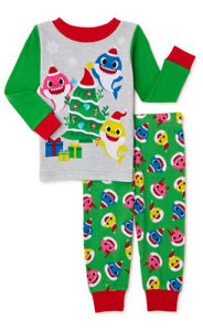 Boy's Character Christmas Pajamas, Choose From Peanuts & Baby Shark