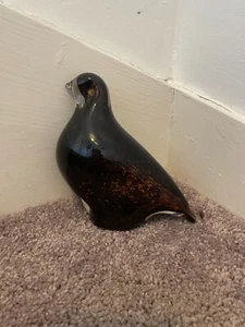 Beautiful Wedgwood Art Glass Partridge - Brown Speckled glass - with makers mark - Picture 1 of 6