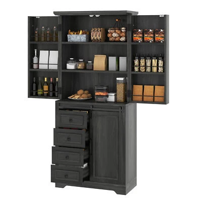 Despensa de cocina armario de almacenamiento despensa con cajones para comedor pasillo Foto 1 de 4