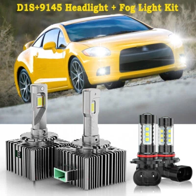 4X D1S 9145 LED Faro + Bombillas antiniebla para Mitsubishi Eclipse 2009-2012 Foto 1 de 4