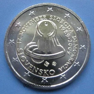 Slowakei 2 Euro Gedenkmünze 2009 Demokratie Euromünze commemorative coin - Bild 1 von 1