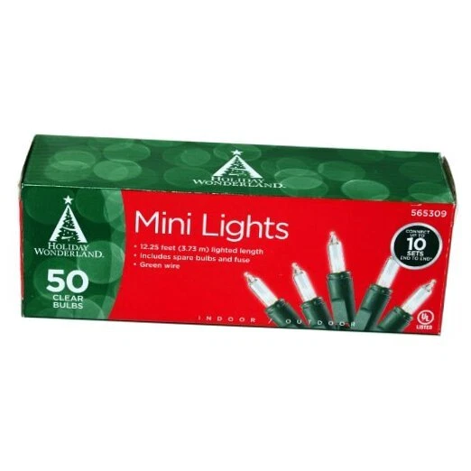 Holiday Wonderland 50-count Clear Christmas Light Set 1 Noma/inliten Green Wire
