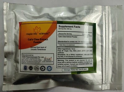 Extracto de uña de gato en polvo Uncaria tomentosa 3% alcaloides oxindol para artritis Foto 1 de 2