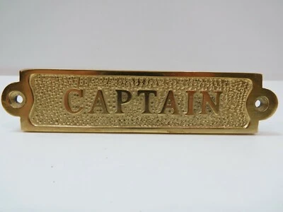 1+1/4 x 5+1/2 pulgadas enchapado en aluminio con letrero de latón "CAPITÁN" - (B5C296) Foto 1 de 3
