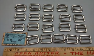 Vintage Anchor Brand Polished Nickel on Brass Buckles #27 USA 3/4" Lot of 20 - Picture 1 of 7