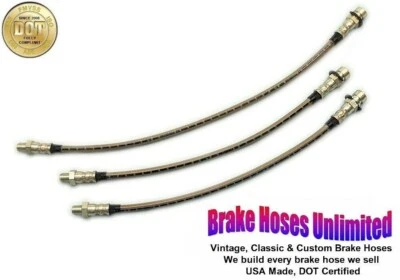 КОМПЛЕКТ ТОРМОЗНЫХ ШЛАНГОВ ИЗ НЕРЖАВЕЮЩЕЙ СТАЛИ Mercury Monterey 1950 1951 - Изображение 1 из 2