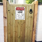 Caution I Live Here Metal Gate Sign 150mm x 200mm 1672H1