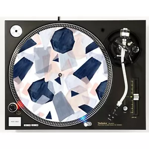 DJ Blush and Navy Geo Slipmat Turntable 12" LP Record Player Audiophile - Picture 1 of 2