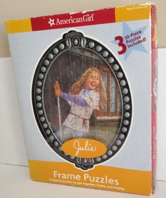 AMERICAN GIRL Julie Frame Puzzles Set de 3 Coloridos Rompecabezas de 50 Piezas con Marco Foto 1 de 4