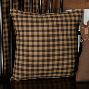 Black Check Pillow 12x12 or 16x16 Country Primitive - Picture 1 of 9