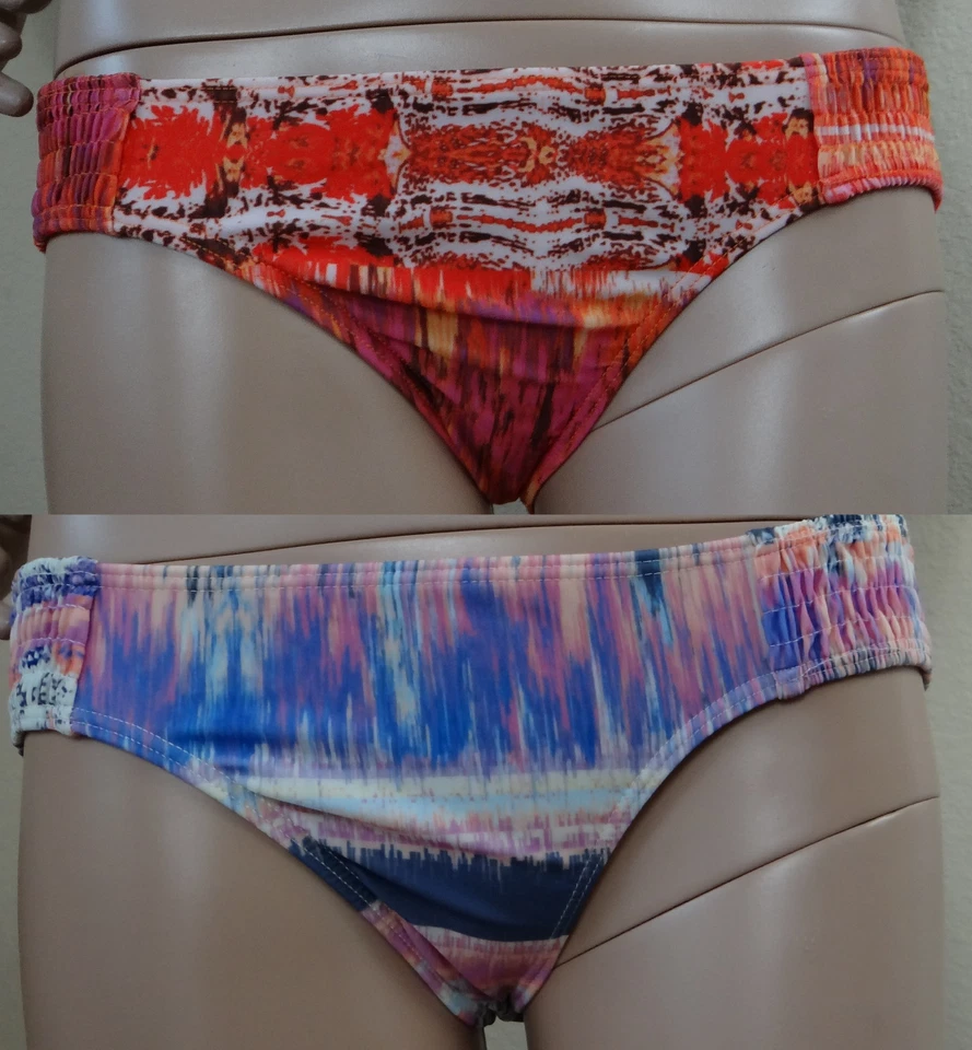 NUEVO CON ETIQUETAS PASAS Pantalón de bikini de natación laterales elásticos acanalados anchos, talla S Foto 1 de 1