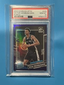 2023 Panini Donruss Optic - Rated Rookie Purple #225 Victor Wembanyama PSA 10 - Picture 1 of 2