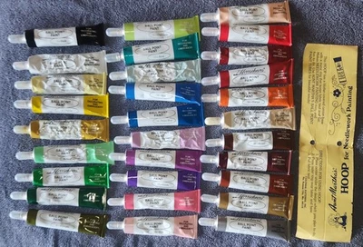Aunt Marthas Herrschners Ball Point Embroidery Paint Tubes 30 Tube Lot No dupes - Image 1 of 4