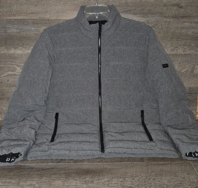 DKNY Women's Gray Puffer Full Zip Coat Size Medium - Image 1 of 4