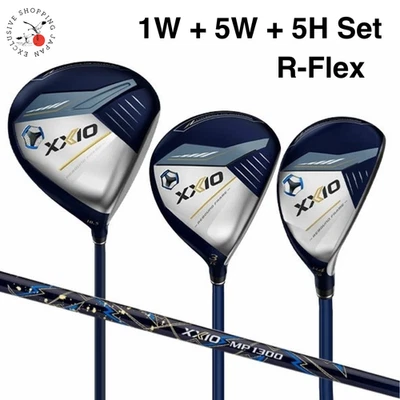 Dunlop XXIO 13 Navy Driver Fairway Hybrid 1W/5W/5H Wood 3pcs R Set Japan Model - Image 1 of 4