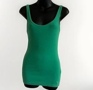 Abercrombie&Fitch Vintage M Women Green Tank Top Stretch Y2K Grunge PreppyCore - Picture 1 of 11