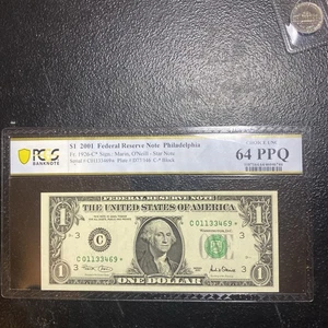 💎 2001 A $1 Federal Reserve STAR Note Atlanta PCGS 64 PPQ UNC - Picture 1 of 5
