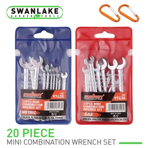 22pc Mini Wrench Set Metric SAE Ignition Spanner Open & Box End Small Equipment - Bild 1 von 7