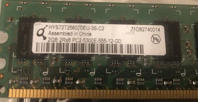 QIMONDA HYS72T256020EU-3S-C2 2GB 2Rx8 PC2-5300E-555-12-G0 RAM Memory - Image 1 of 2