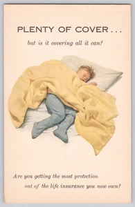 Prudential Insurance Advertising Postcard Plenty of Cover Child Sleeping - Picture 1 of 3