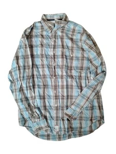 Wrangler Men’s Long Sleeve Button Down Blue Plaid Shirt Sz XL  - Picture 1 of 8