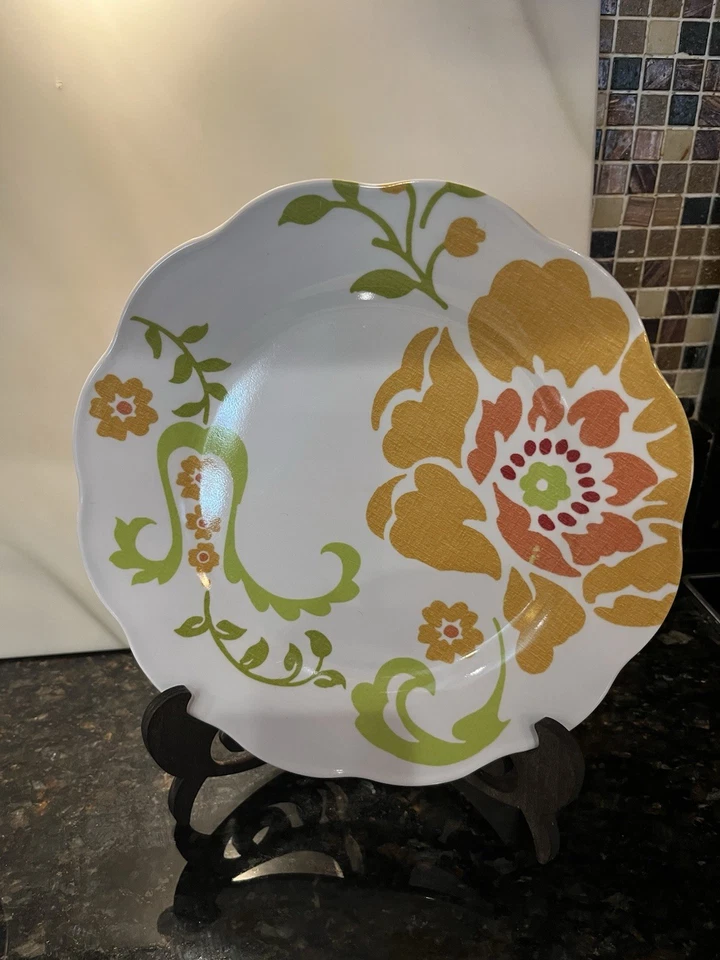 Juego de 4 platos de ensalada de plástico melamina cítrica floral Better Homes & Gardens Foto 1 de 4