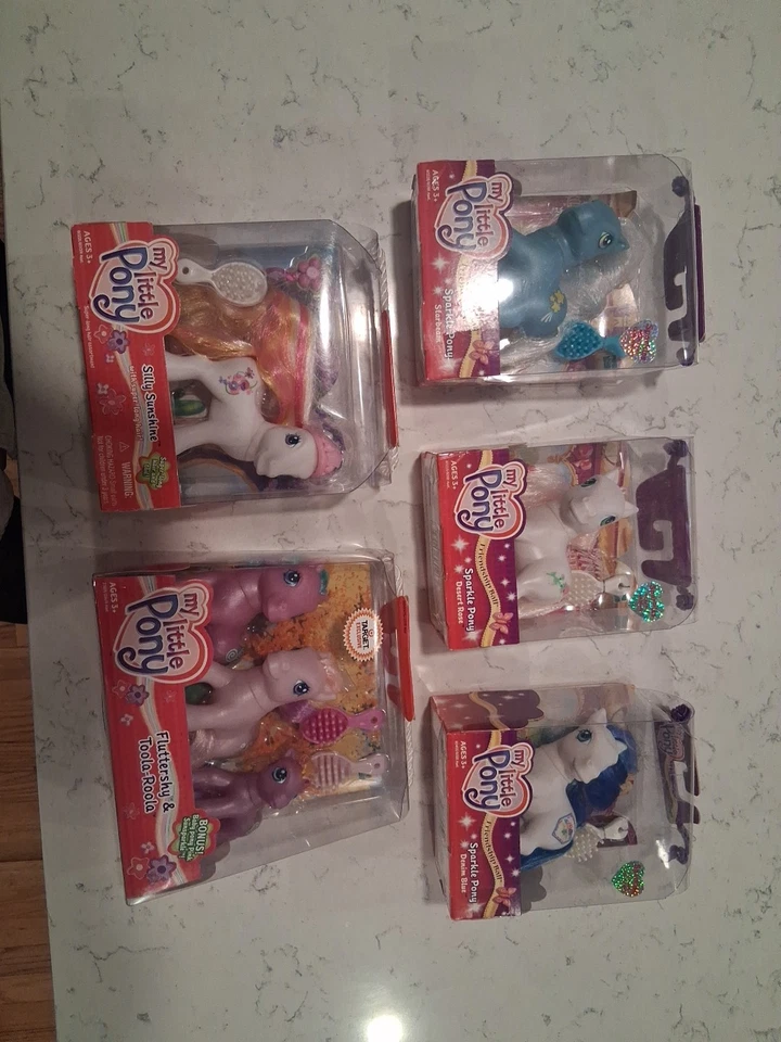 Hasbro 2004 My Little Pony G3 Friendship Ball Sparkle Pony Denim Blue MLP