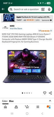 NIMO 17.3" Laptop Intel I3-1215U 6-Core, 32GB RAM, 1TB SSD, WiFi, 6-Win 11 - Image 1 of 2