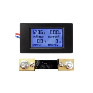 Energy Meter Multimetro Amperometro Voltmetro Power LCD DC 6.5-100 V 100A - Foto 1 di 12