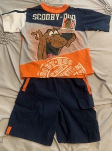 Vintage Cartoon Network Embroidered Scooby-Doo 2 piece boys outfit size 5 - Picture 1 of 9