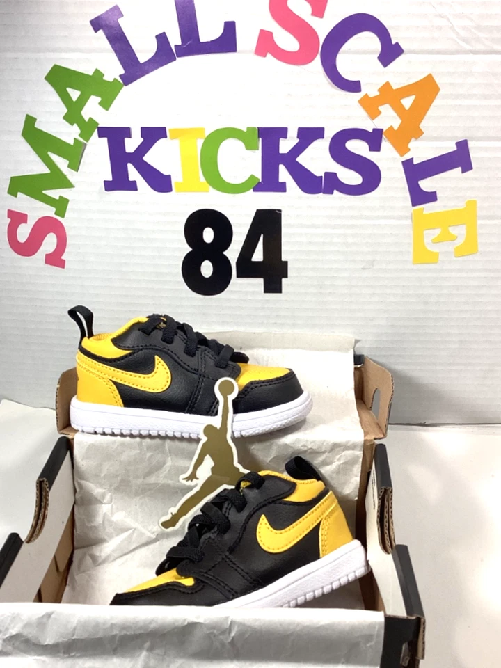 Jordan Retro 1 Low EasyOn Sneakers DR9747-072 Black/Yellow Size 6 Toddler Kid's