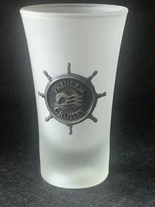Pre Owned Princess Cruise Lines Raised Logo Shot Glass Shotglass Shooter Frosted - Picture 1 of 7