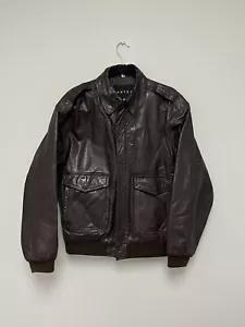 Vintage Context Leather Bomber Jacket. Size Medium. - Picture 1 of 9
