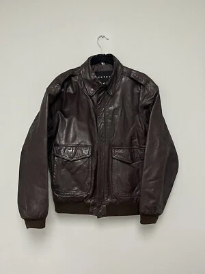 Chaqueta bomber vintage de cuero contextual. Talla mediana. Foto 1 de 4